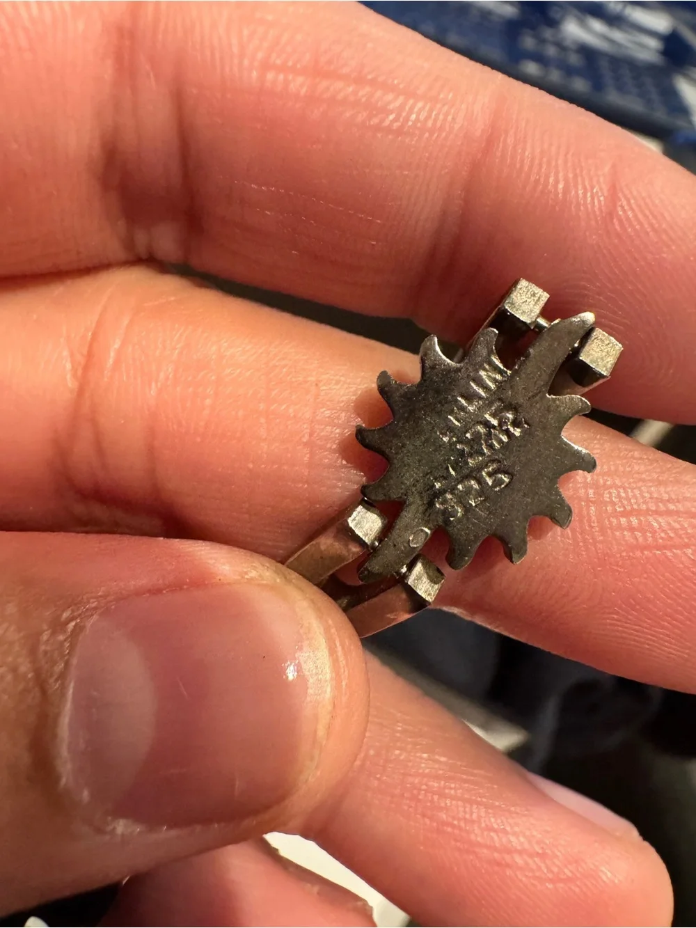 Vintage 925 Sterling Silver Sun Motif Linked Bracelet - - Picture 7 of 14